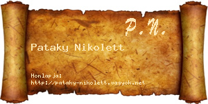 Pataky Nikolett névjegykártya